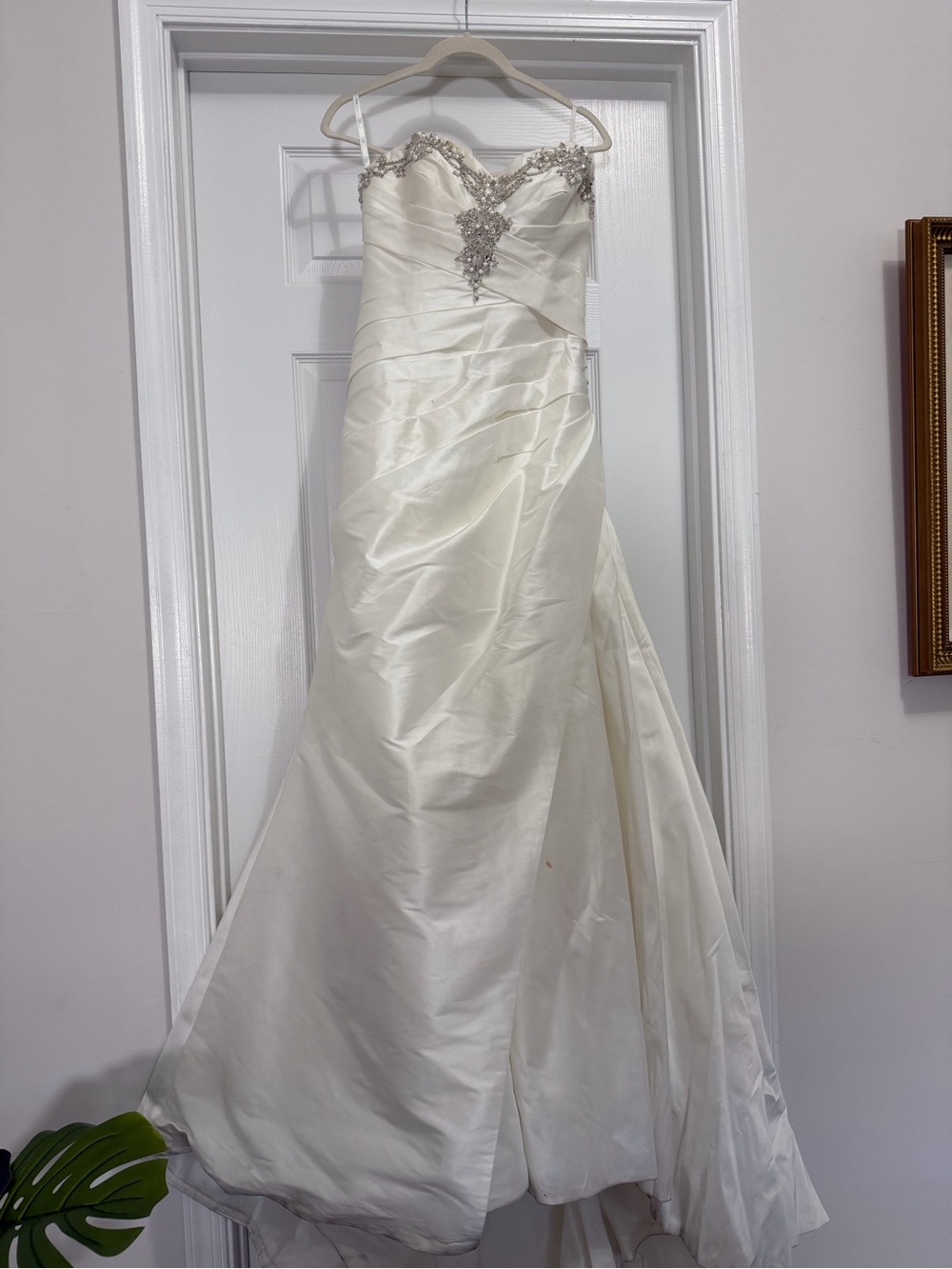 Strapless Ivory Wedding Gown with Beaded Sweetheart Bodice
